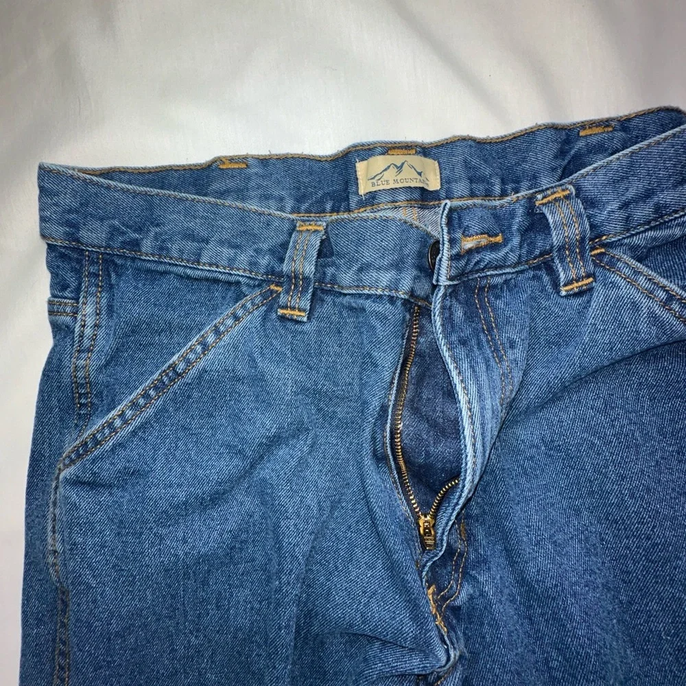Blue Mountain Mens Carpenter Utility Jeans 36x34 Relaxed Fit Workwear Denim